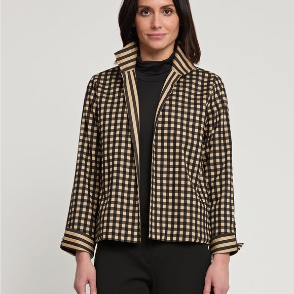 Checkered Blazer Elegant Women's - Picture 2 of 4